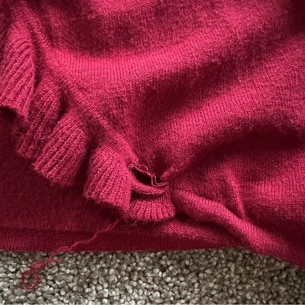 WBHM Dark Red Ruffled Cardigan - Picture 2 of 3
